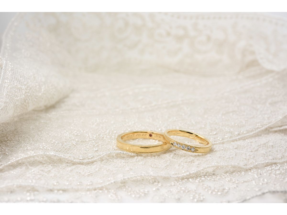アンティーク加工と大きめのダイヤの手作り結婚指輪 H&N 2018.09.20 2