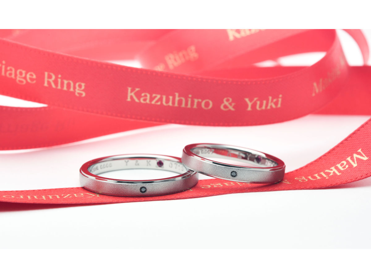 ブラックゴールドのシンプルな平打ちの結婚指輪2019.06.07 2