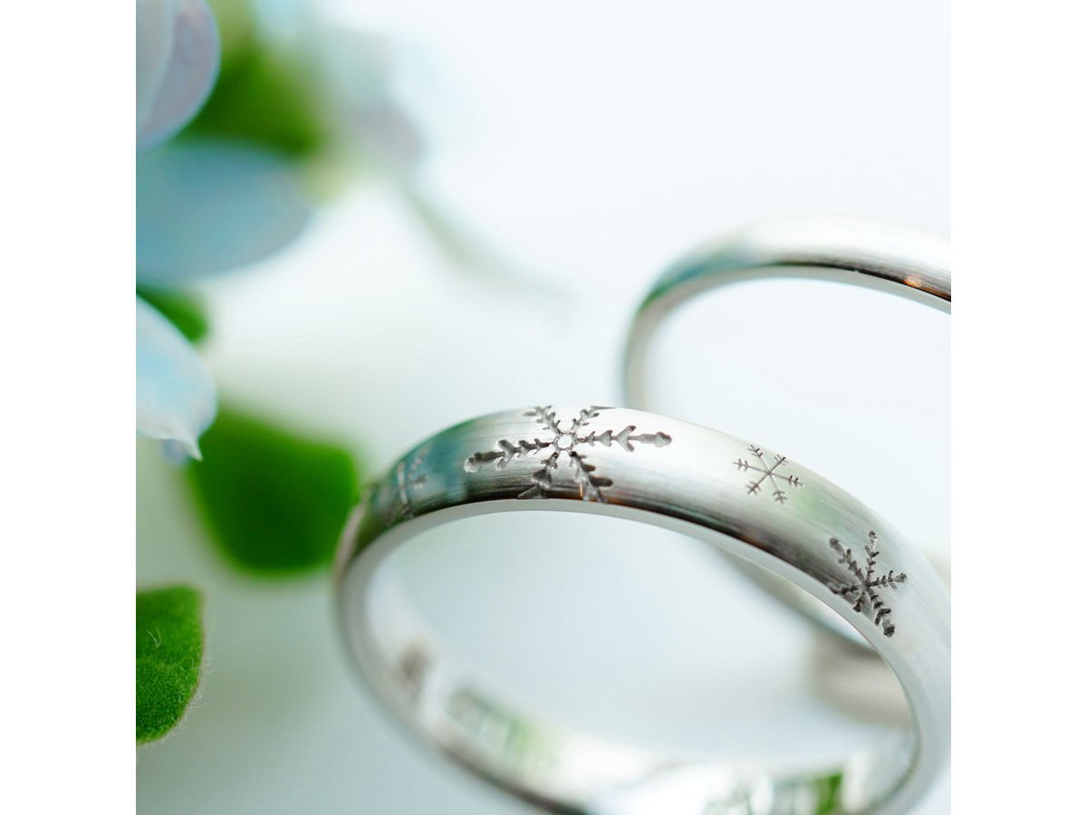 雪の結晶の手作り結婚指輪2019.06.23 3