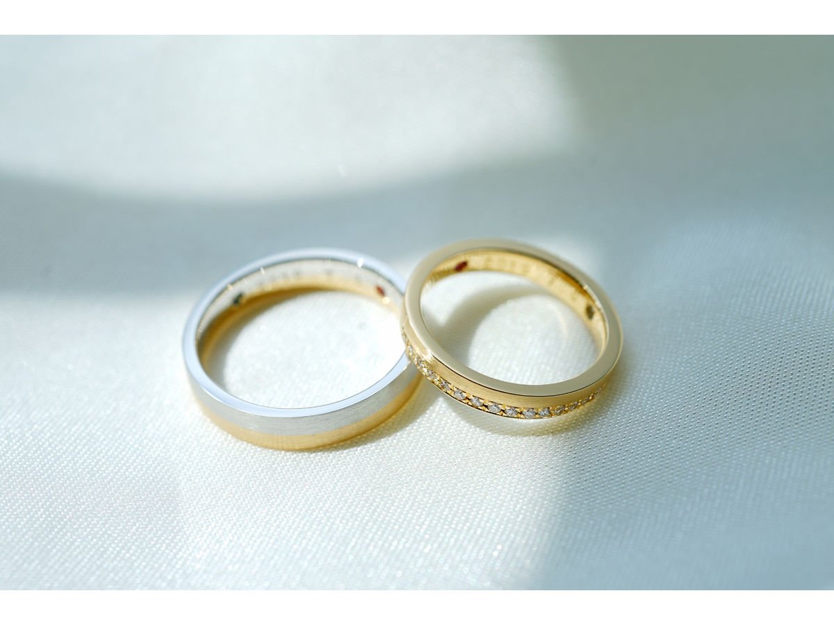 重ね付けしているようなデザインの手作り結婚指輪2019.07.06 2