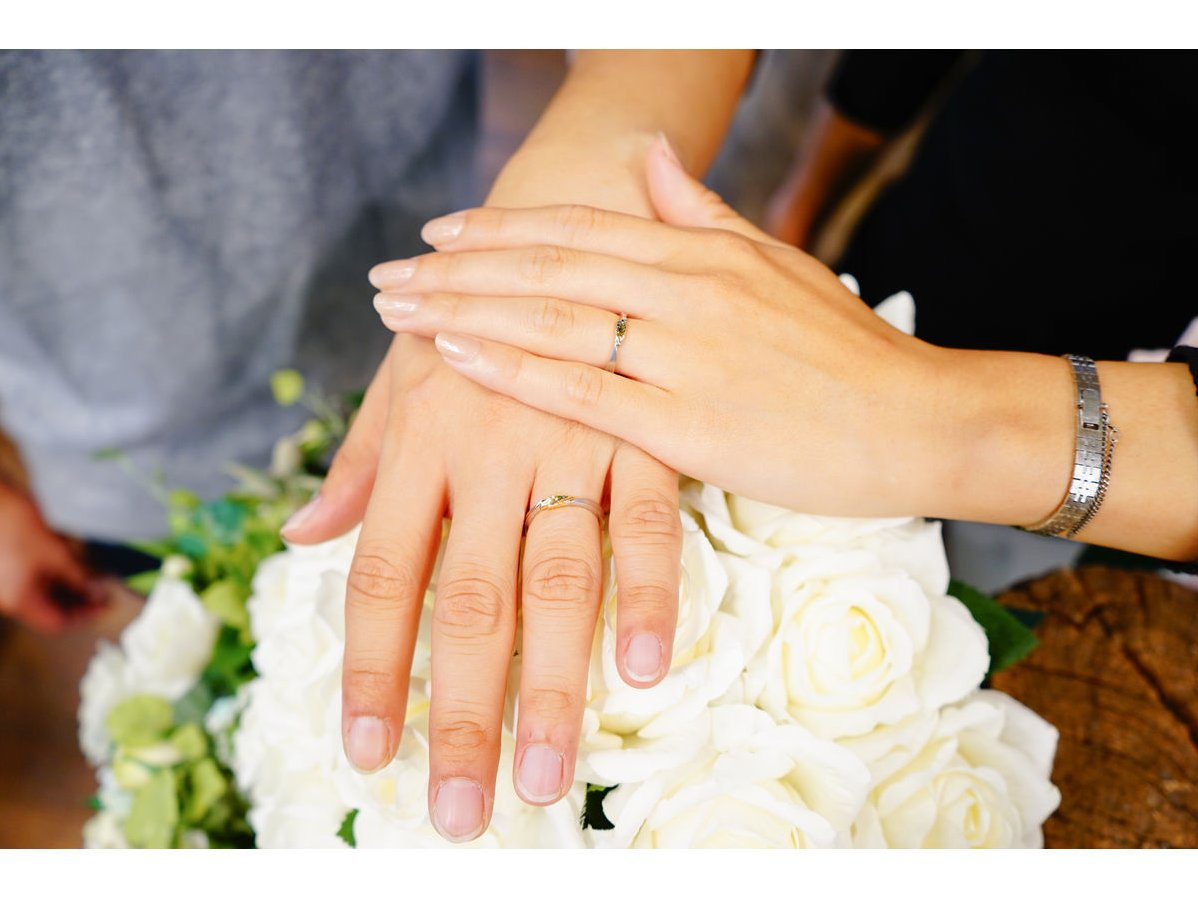 桜の花びらモチーフの手作り結婚指輪 神奈川 Yoshihiko&Miwa 2019.07.14 2
