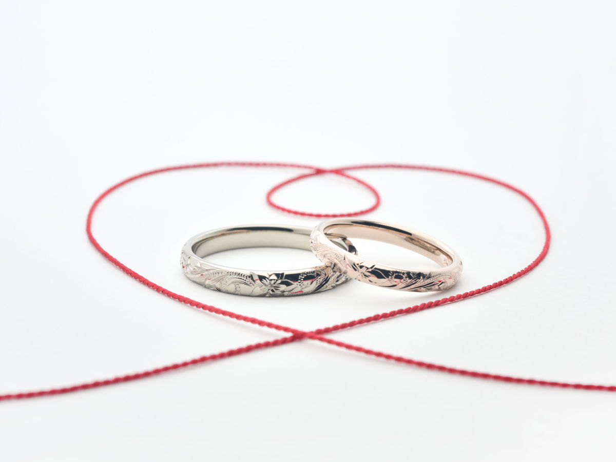 大きなハイビスカスの手作り結婚指輪 東京 O様ご夫婦 2019.08.22 2