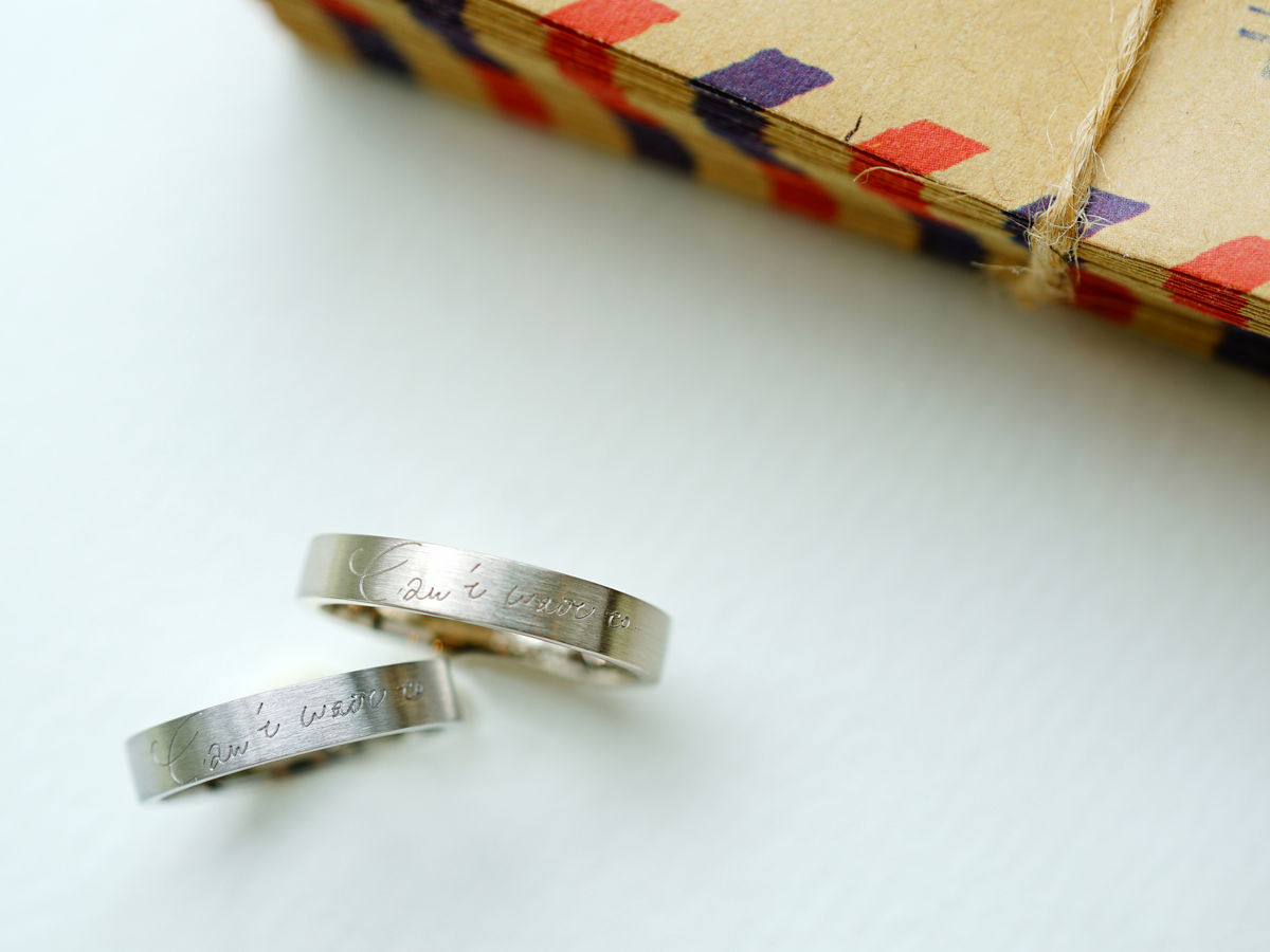 直筆メッセージが刻まれた手作り結婚指輪2019.09.04 2