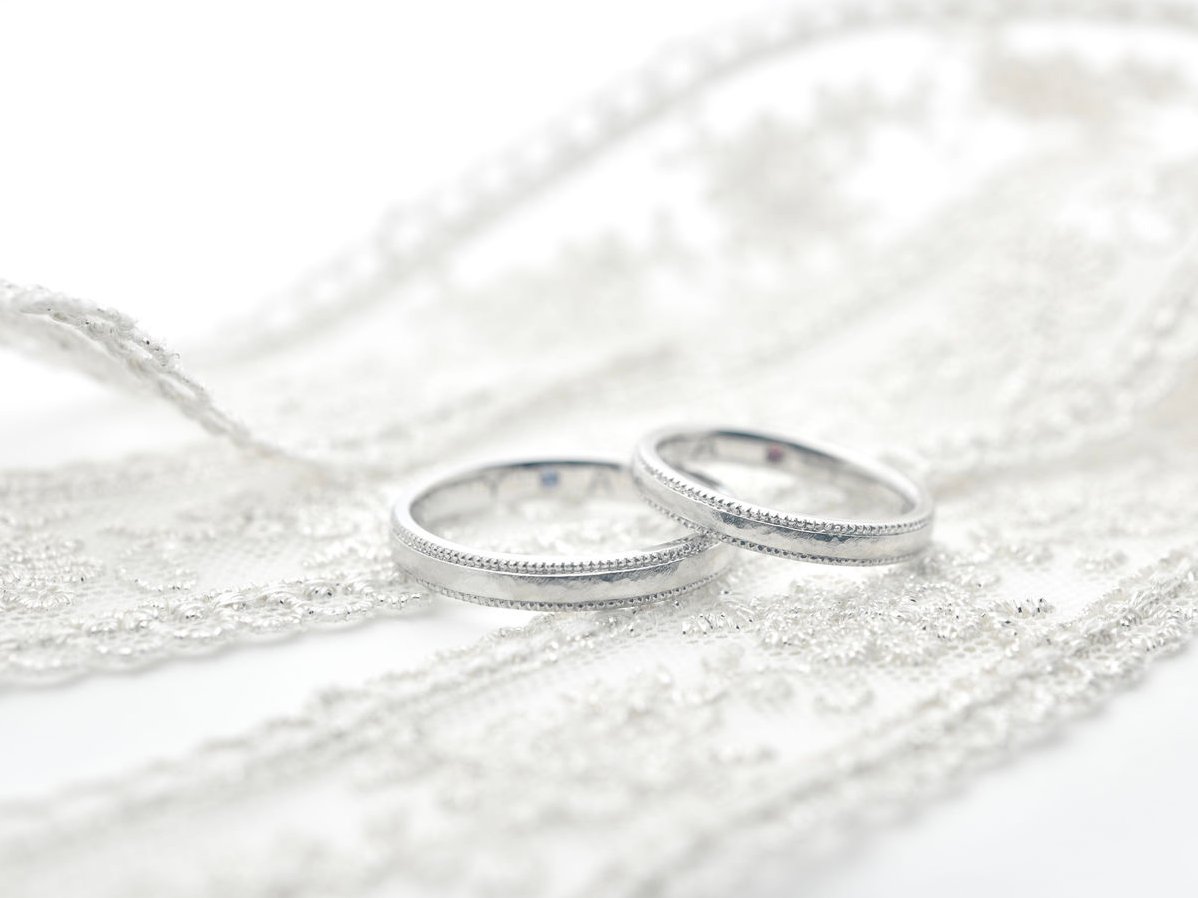 大きめのミルとアンティーク加工を施した手作り結婚指輪2020.03.05 2