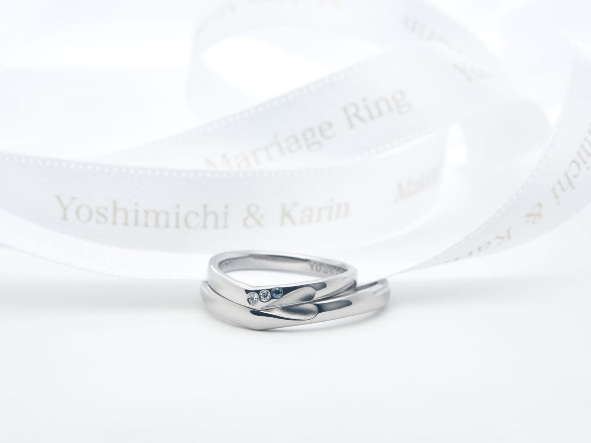 ブラックゴールドにハートの手作り結婚指輪2020.02.07 2