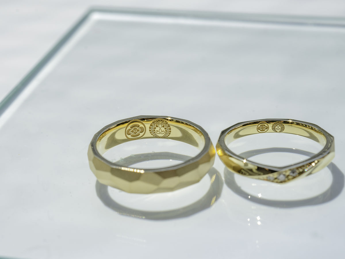 おそろいのファセットと家紋の手作り結婚指輪 東京 Yoshihito&Nodoka 2020.02.23 3