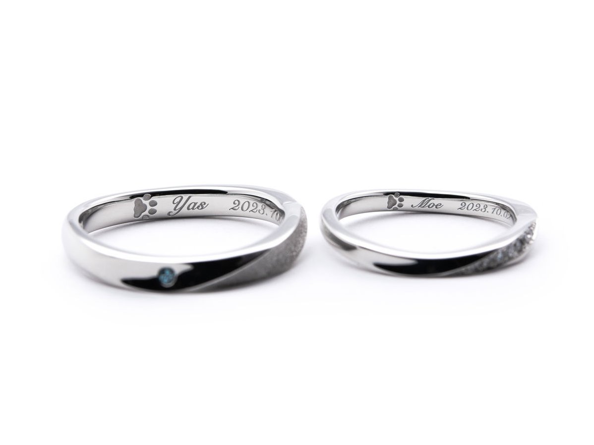 パヴェの婚約指輪とS字ウェーブの結婚指輪の写真１~Yasuo & Moemi 2023.09.02~ 3