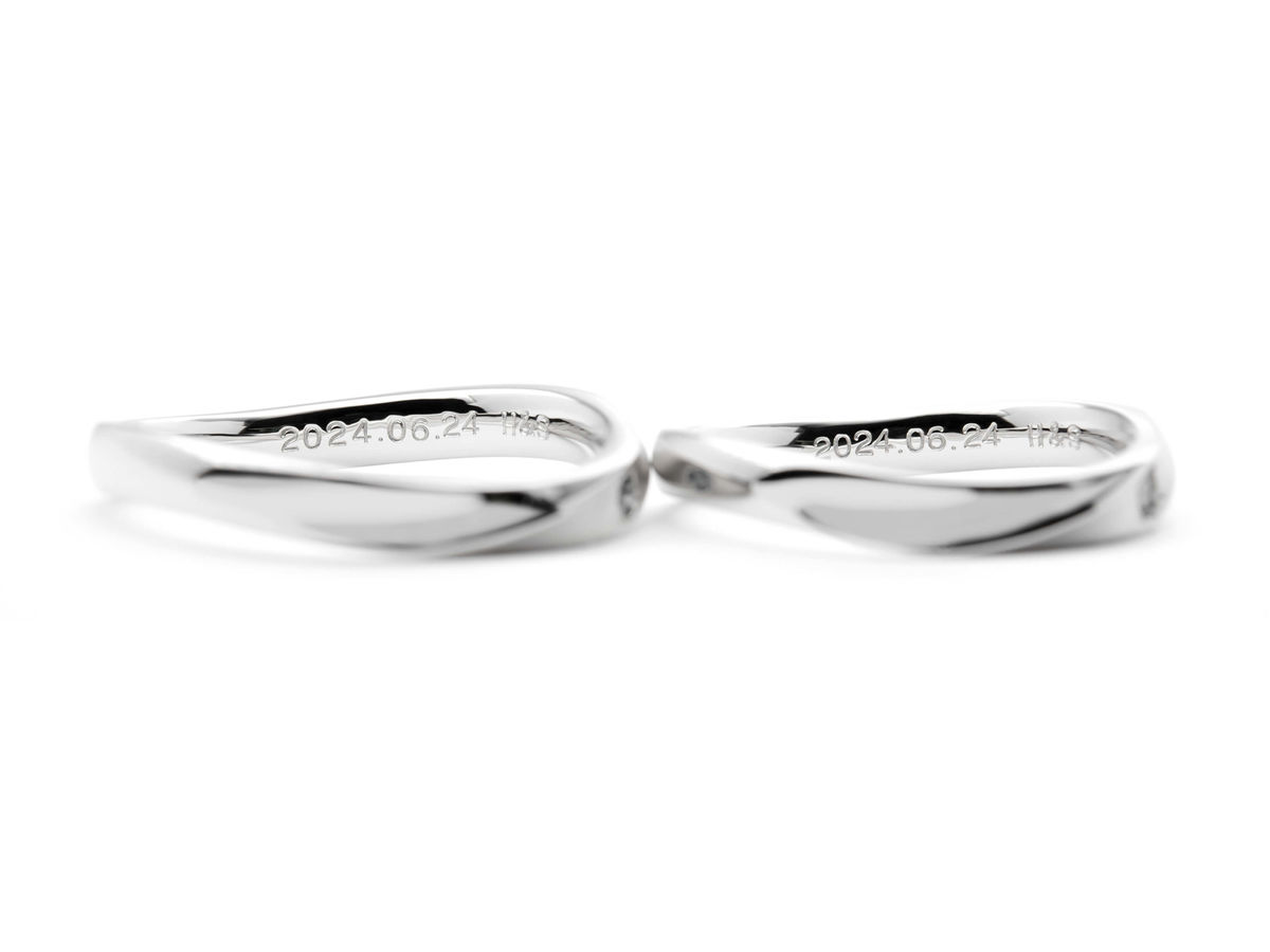 ウェーブがかかったふたひねりの結婚指輪 (2024051219880721) 3