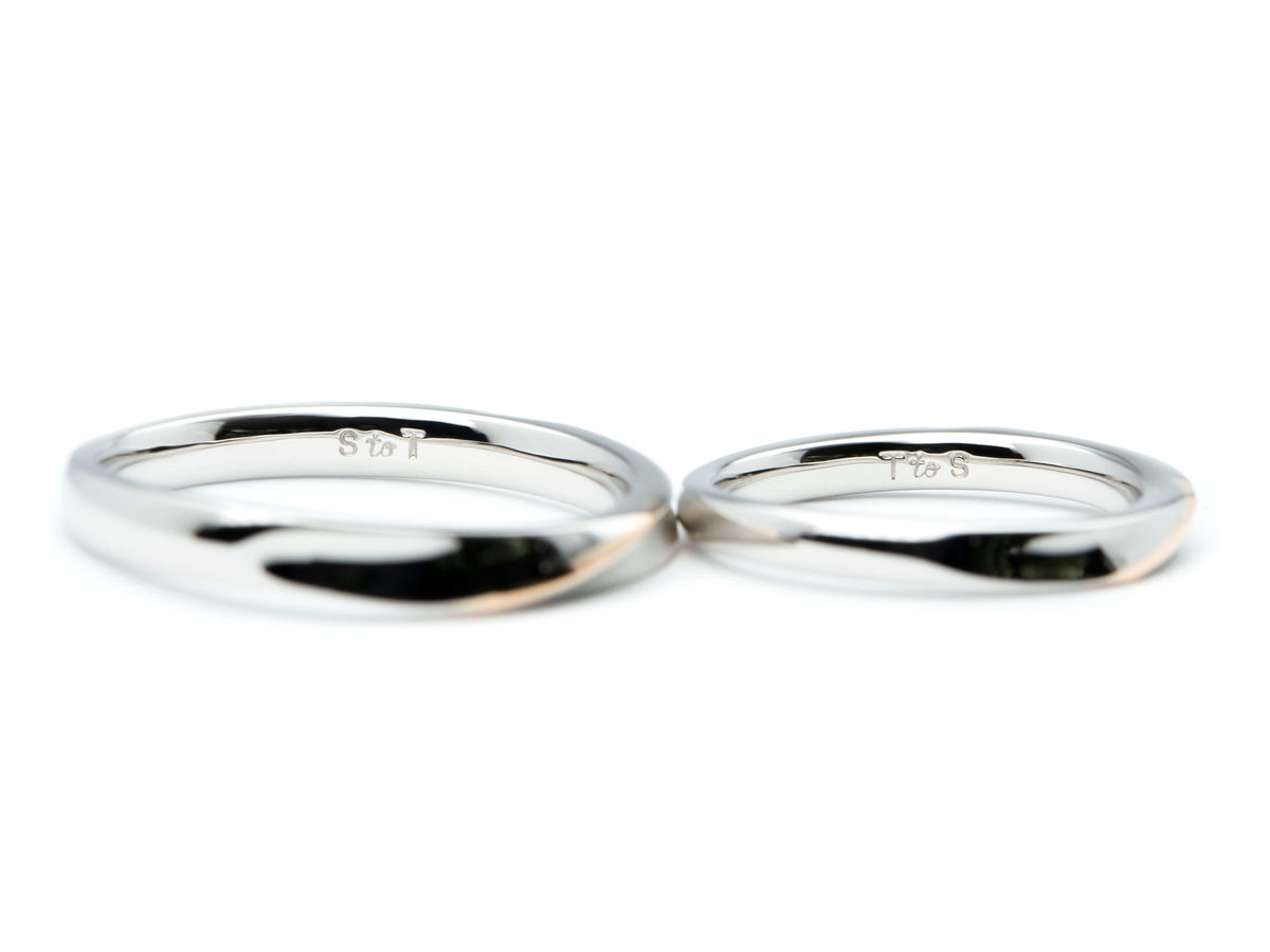赤い糸が2本入ったふたひねりの結婚指輪  (2024072019930730) 3