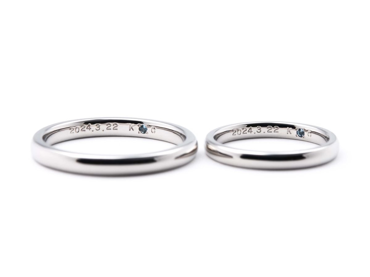 シンプルな甲丸ストレートの手作り結婚指輪 （2023122419890322） 2