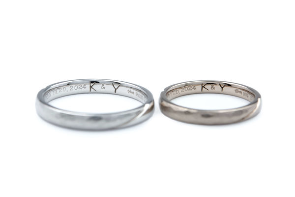 手彫りの手作り結婚指輪