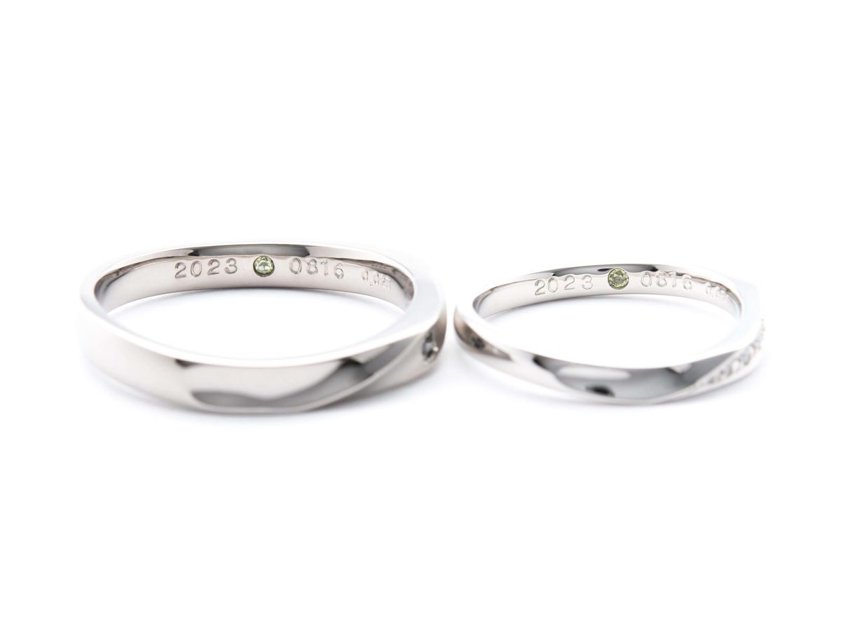 ブラックゴールドとプラチナで作るふたひねりの手作り結婚指輪 2