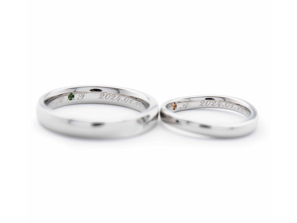 丸みがかったふたひねりデザインとゆったりとしたウェーブの手作り結婚指輪　(2024022519890304) 2