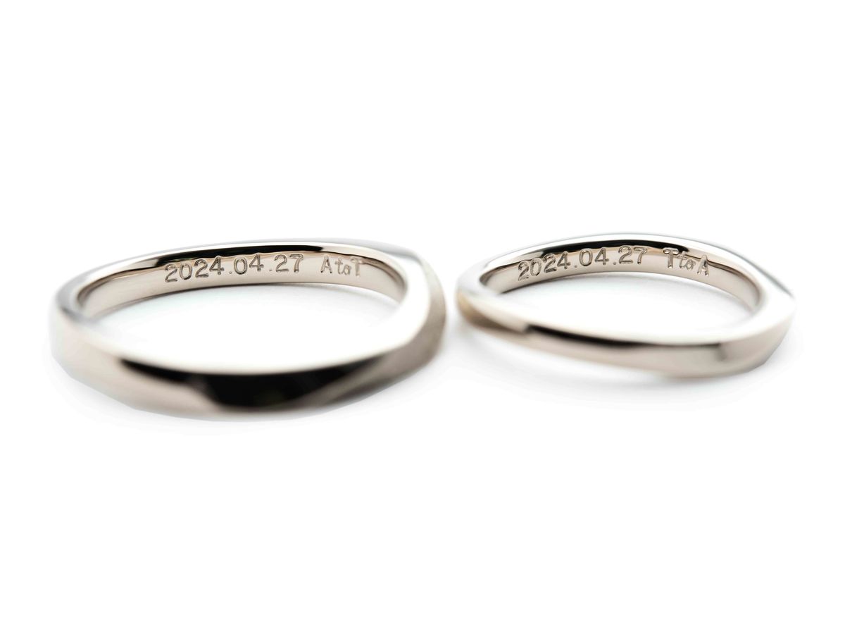 シャンパンゴールドで作るふたひねりの手作り結婚指輪 （2024031420010102） 2