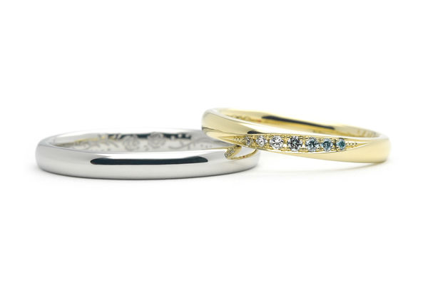 プラチナとライムゴールドで作るシンプルな手作り結婚指輪