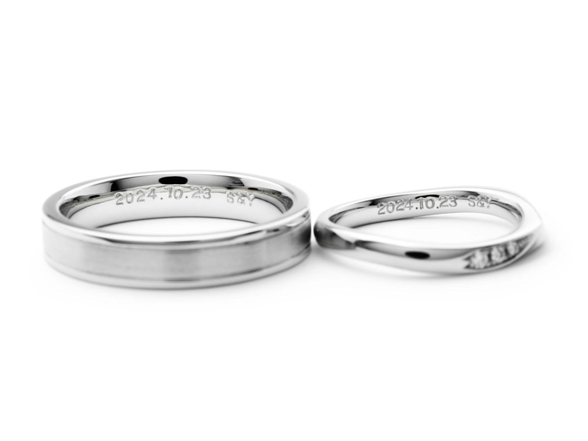 プラチナで作る平打ちとふたひねりの結婚指輪 3