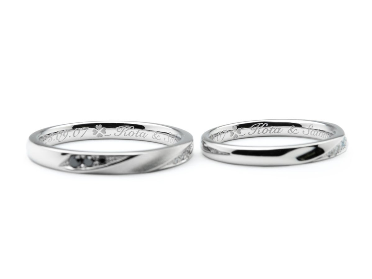 カラーダイヤモンドを使った手作り結婚指輪 2