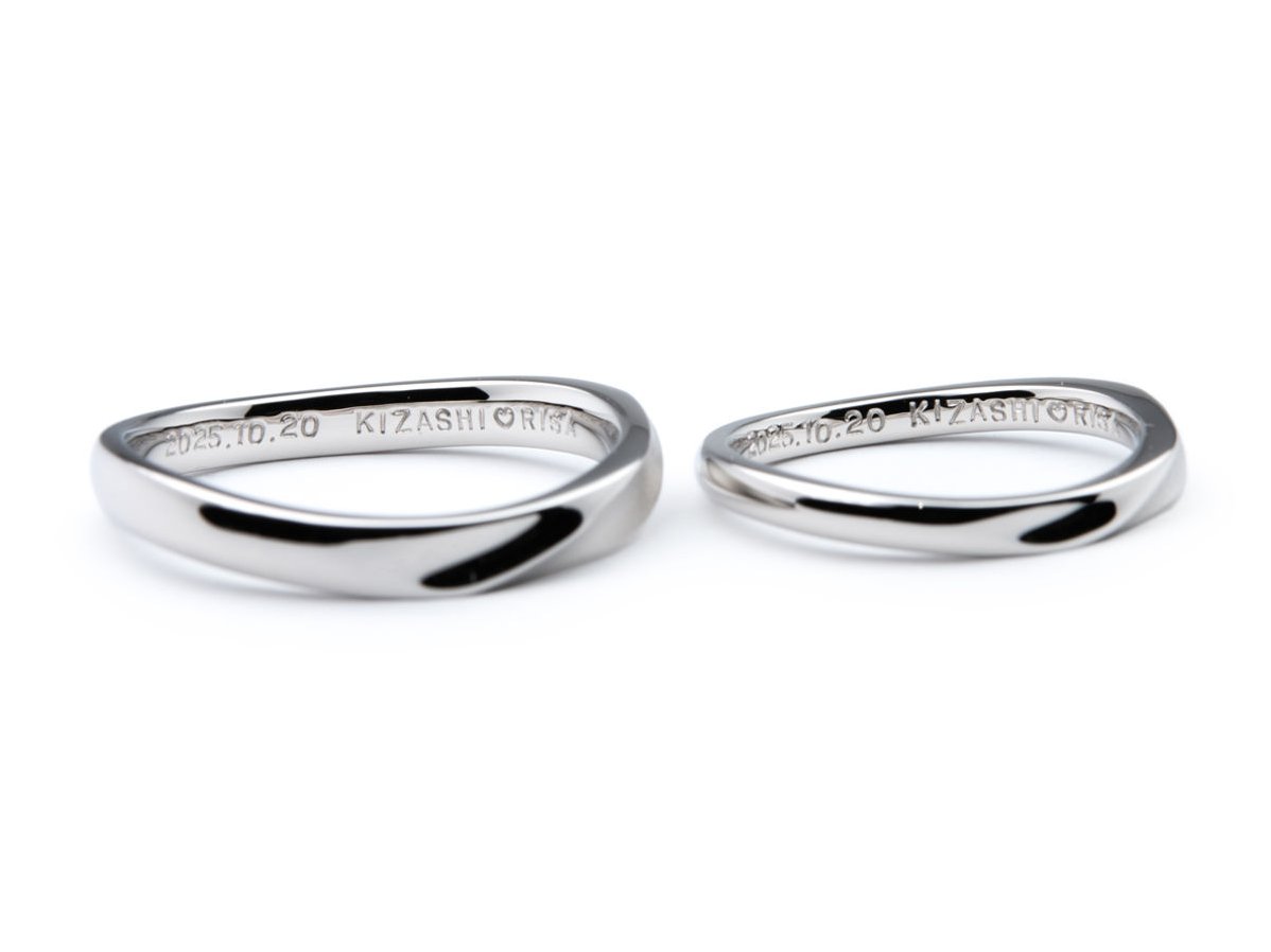 S字ウェーブの手作り結婚指輪 2