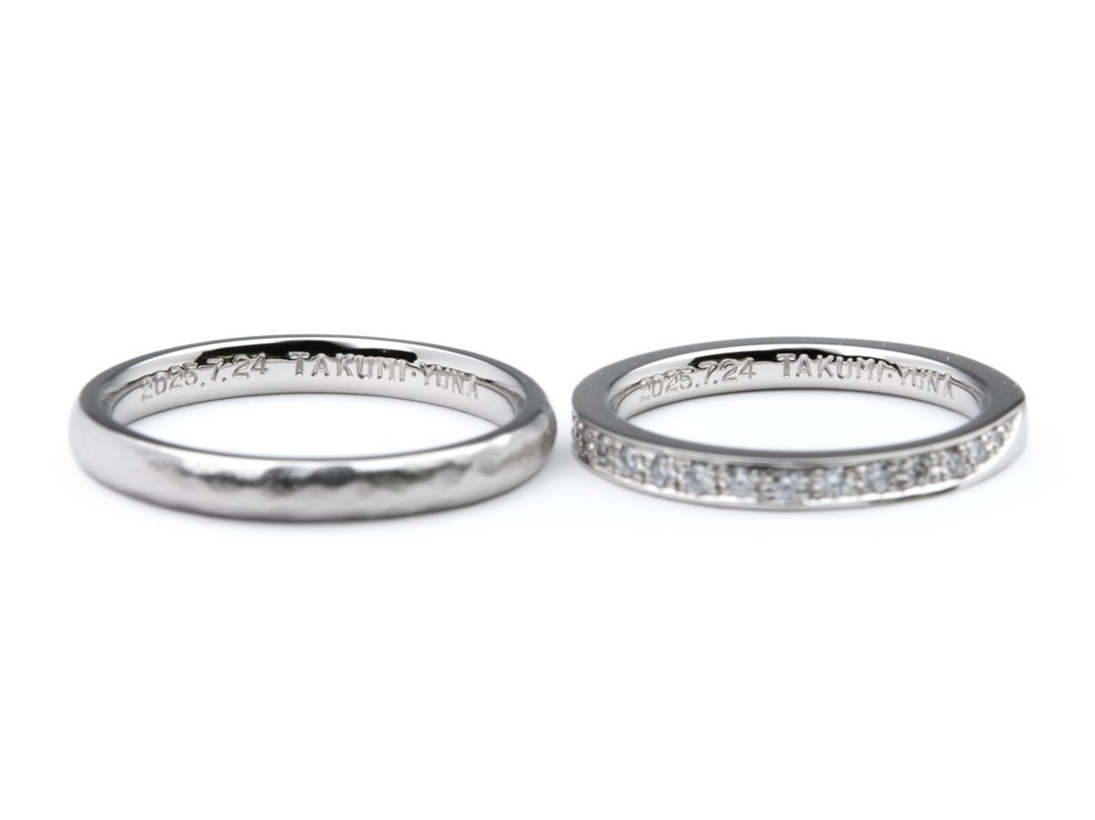 エタニティとひねりとアンティークの手作り結婚指輪 3