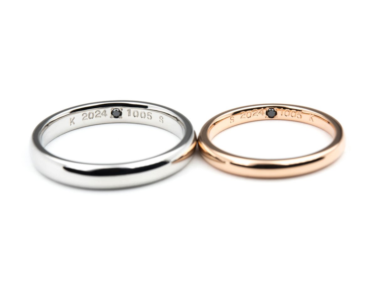 身につけやすいシンプルな甲丸の結婚指輪 2