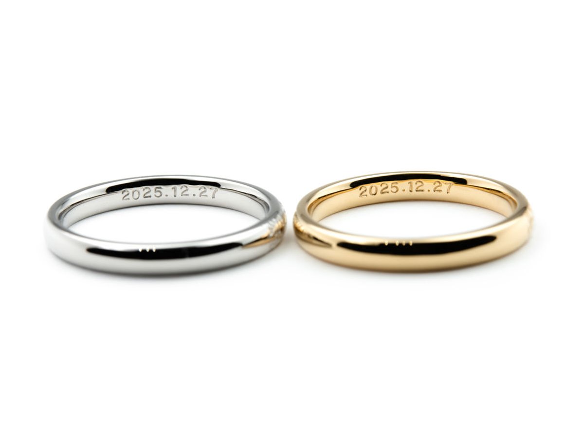 プラチナとゴールドで作る指紋のオーダーメイド結婚指輪 2