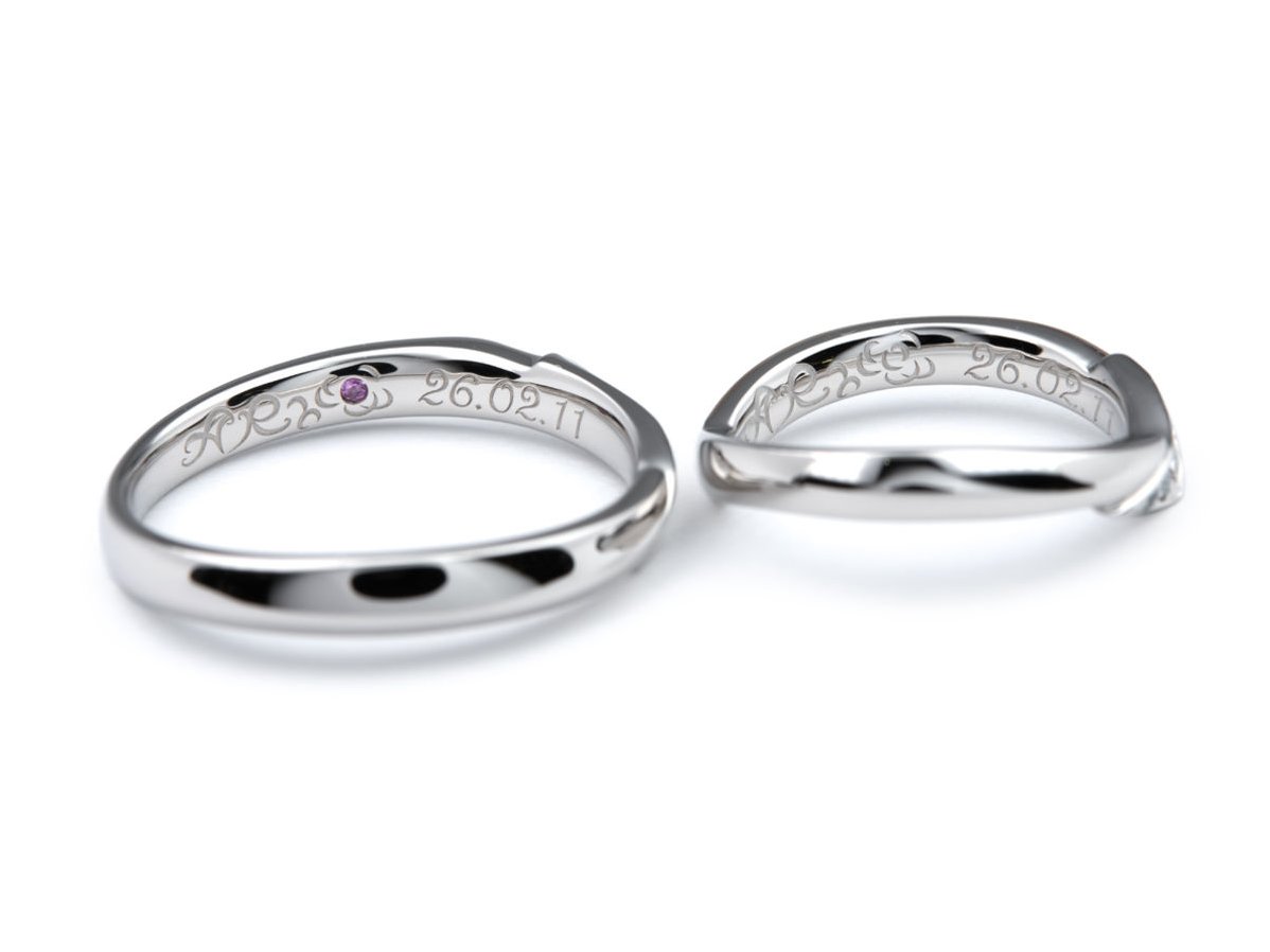 ローズゴールドのラインが美しいふたりだけのオーダーメイド結婚指輪 3