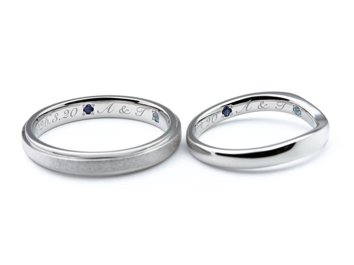 ダイヤポイント加工とダイヤモンドの輝きが美しいプラチナの手作り結婚指輪2026013119771124 2