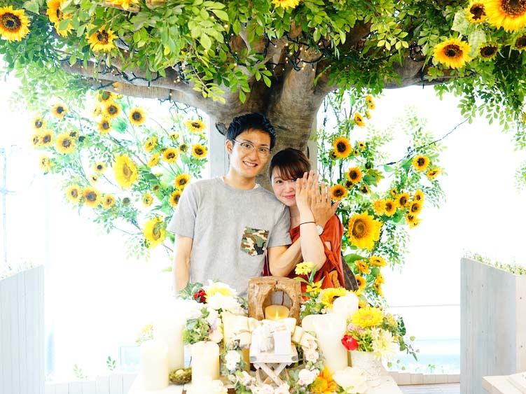 完成した手作り結婚指輪のお渡し・記念撮影